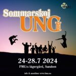 Reklam om Sommarskoj UNG, ett läger på FMU:s fritidsgård i Sundom 24-28 juli.