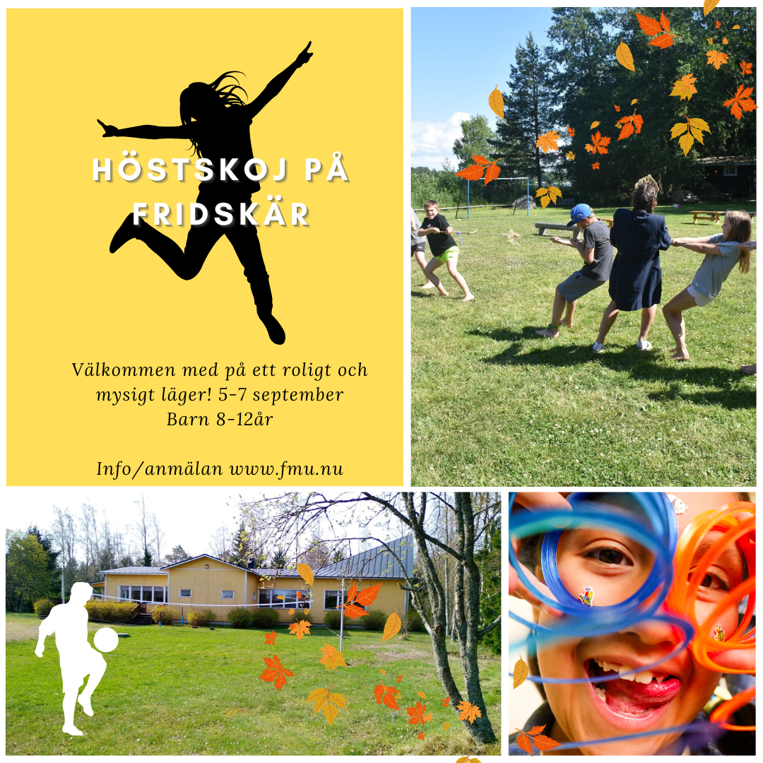 En bild med reklam om Höstskoj lägret.